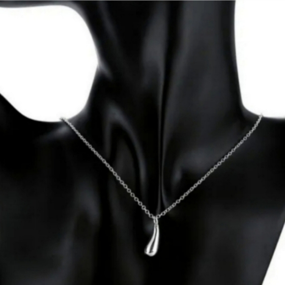 925 Sterling Silver Waterdrop Jewelry Set Bracelet Necklace Earrings and Ring - Picture 13 of 16